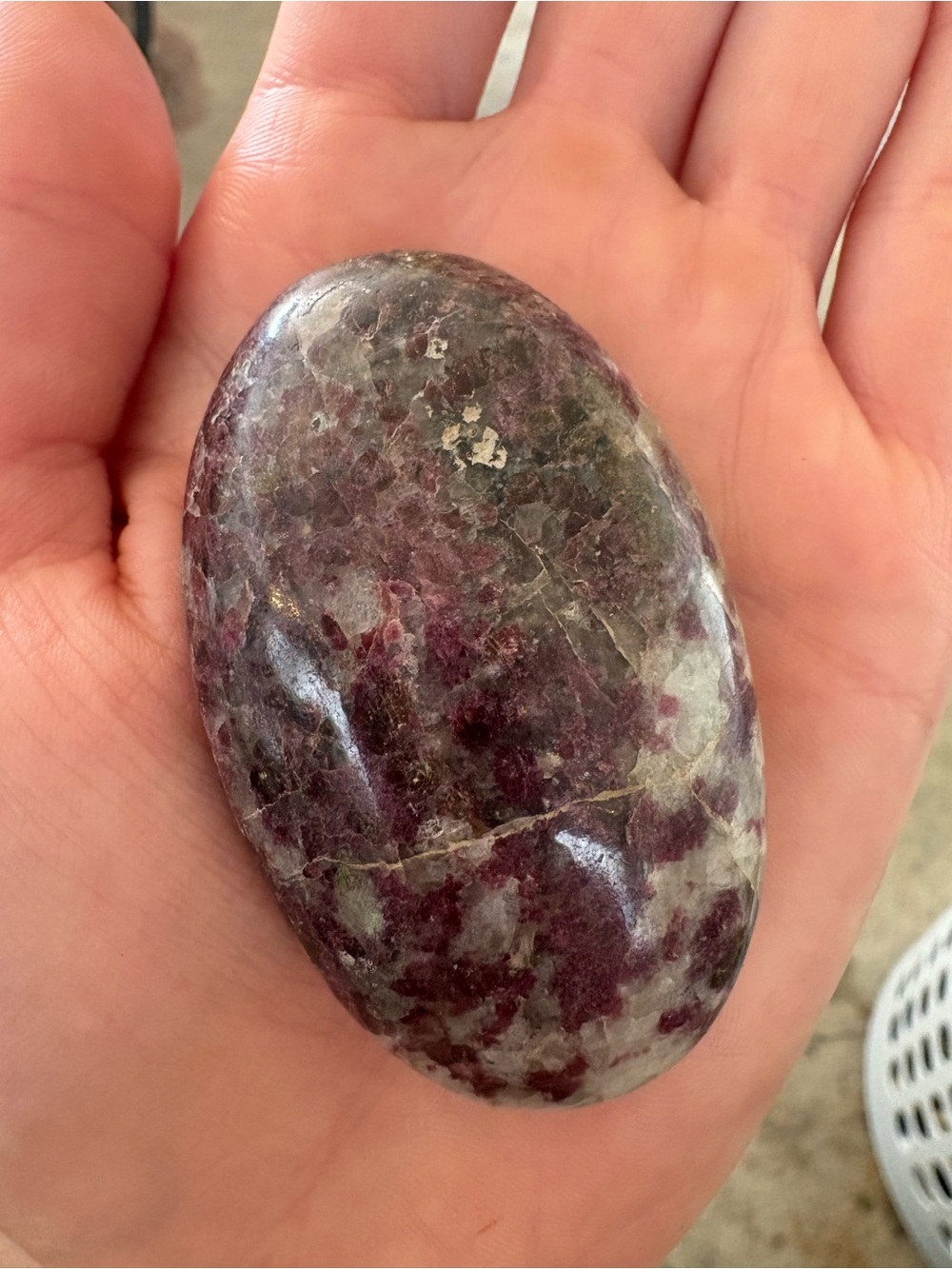 Polished Purple Stone Palm Rock - Unbranded